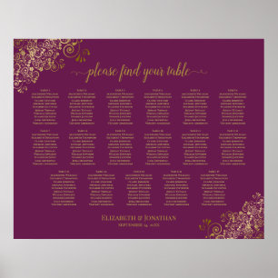 17 Tafel - Paars gouden bruidstoelagen Poster