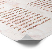 17 Tafelbruinkoolzaadkaart marmer roze orchideeën Poster (Hoek)