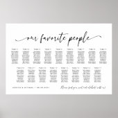 17 Tafels Onze favoriete Mensen Zitschema Plan Poster (Voorkant)
