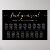 17 Tafels Vind uw Seat Black Zitkaarten Plan Poster (Voorkant)