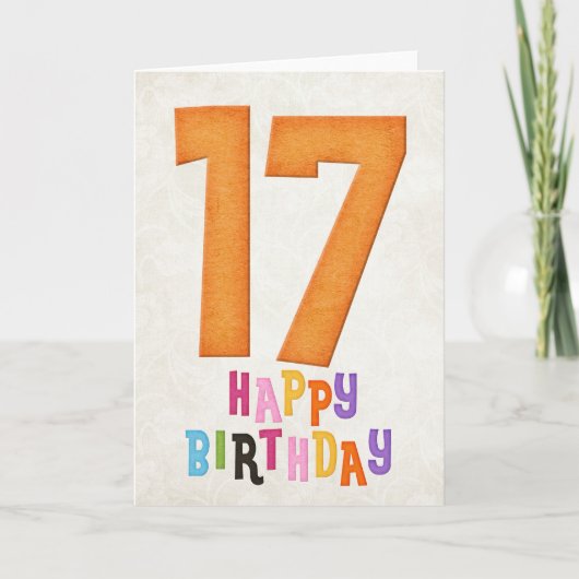 17e anniversaire Bonne carte d'anniversaire Design (Devant)