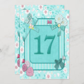 17e anniversaire de fête invitation (Devant / Derrière)