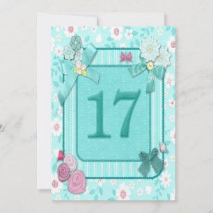 17e anniversaire de fête invitation