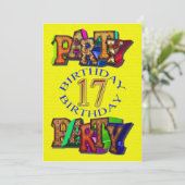 17e anniversaire de fête invitation (Debout devant)