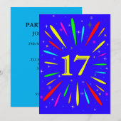 17e anniversaire Fête Invitation Explosion (Devant / Derrière)