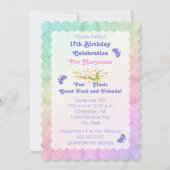 17e anniversaire fête papillon Garden Invitation (Dos)