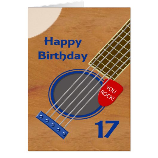 17e anniversaire Guitare Joueur Anniversaire (Devant)