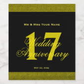 17e anniversaire Mariage Étiquette de vin personna (Étiquettes simples)