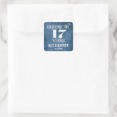 17e anniversaire Merci de lin bleu Favor Stickers (Sac)