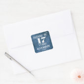 17e anniversaire Merci de lin bleu Favor Stickers (Enveloppe)