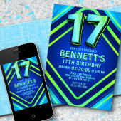 17e anniversaire Neon Invitation