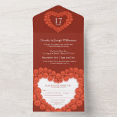 17e bruiloft carnelische kralen all in one uitnodiging (Binnen)