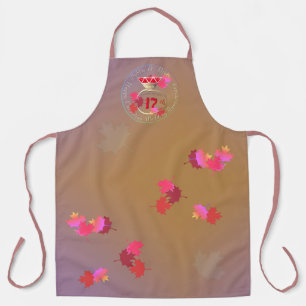 17e bruiloft Jubileum Carnelian and Fall Leaves Schort