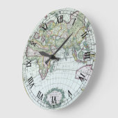 17e eeuw Antiek Wereldkaart, Frederick De Wit Grote Klok (Hoek)