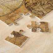 17e eeuw oude puzzel van de World Continent Map (Zijkant)