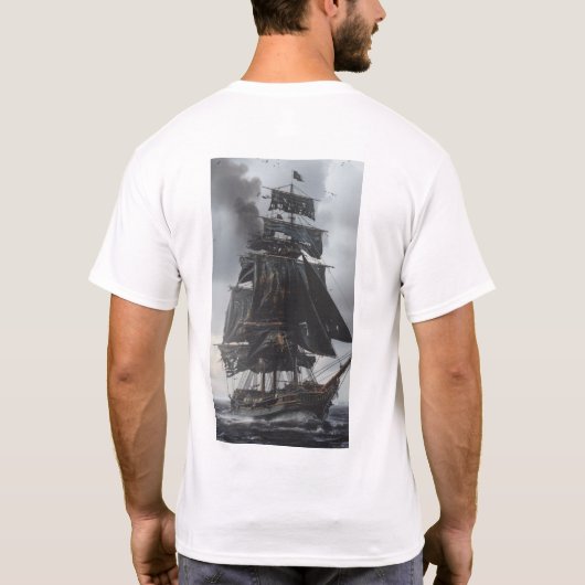  17e eeuws zeilschip T-shirt (Achterkant)