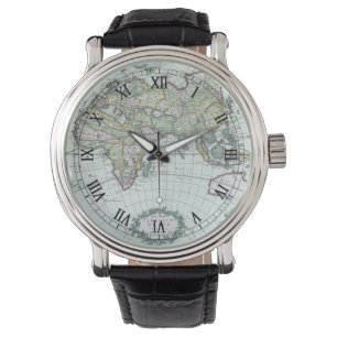 17e-eeuwse antieke wereldkaart, Frederick De Wit Horloge