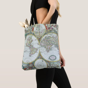 17e-eeuwse antieke wereldkaart, Frederick De Wit Tote Bag