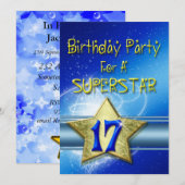 17e fête d'anniversaire Invitation pour une Supers (Devant / Derrière)