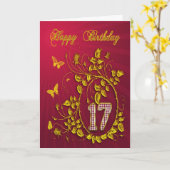 17e gouden vlinders kaart (Gele Bloem)