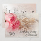 17e invitation à la fête d'anniversaire (Devant / Derrière)