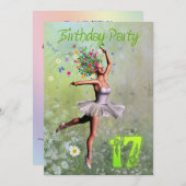 17e invitation à la fête d'anniversaire (Devant / Derrière)