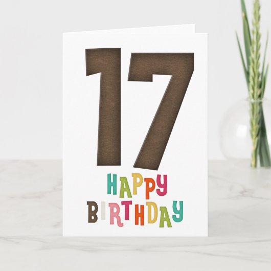17e Joyeux Anniversaire Carte Design 3 (Devant)