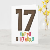 17e Joyeux Anniversaire Carte Design 3 (Fleur jaune)