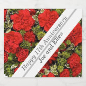 17e Jubileum, Rode anjers Sparkling Wijnetiket (Enkel label)