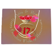 17e Jubileum voor bruiloft Carnelian &Blue Groot Cadeauzakje (Voorkant)