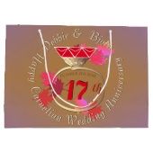 17e Jubileum voor bruiloft Carnelian &Blue Groot Cadeauzakje (Achterkant)