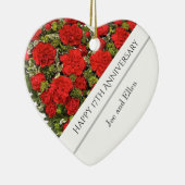 17e Jubileum voor bruiloft, Rode anjers Keramisch Ornament (Rechts)