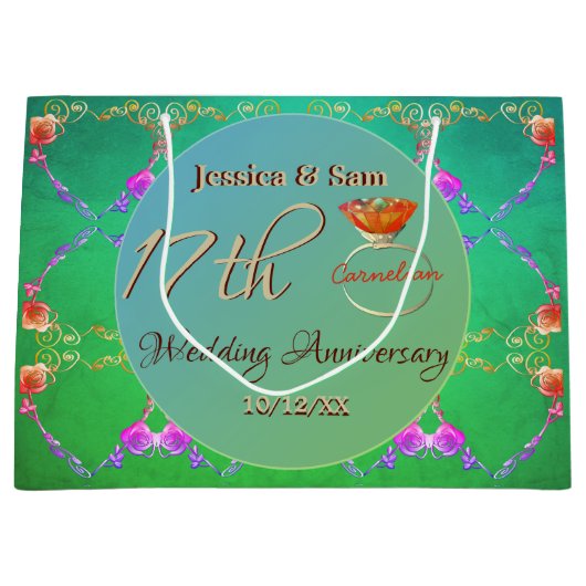 17e Sac cadeau pour l'anniversaire du Mariage carn (Devant)