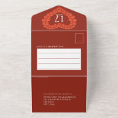 17e trouwdag evenement carnelian foto all in one uitnodiging (Buitenkant)