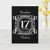 17e trouwdag zwart-wit kaart (Gele Bloem)
