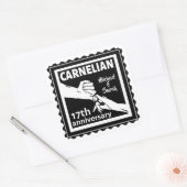 17e trouwdag zwart-wit vierkante sticker (Envelop)