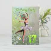 17e uitnodiging van de partij van Birthday (Staand voorkant)