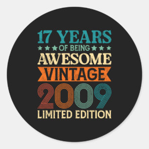 17e verjaardag 17 jaar geweldig zijn Vintage 17 Ronde Sticker