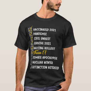 17e verjaardag 17 jaar oude Quarantine Bday Party T-shirt