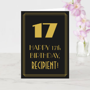 17e verjaardag - Art Deco geïnspireerde look "17"  Kaart