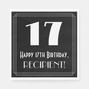 17e verjaardag ~ Art Deco geïnspireerde look "17", Servet