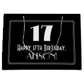 17e verjaardag: Art Deco geïnspireerde stijl "17", Groot Cadeauzakje (Voorkant)