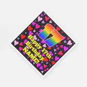 17e verjaardag: Beeldende harten patroon, regenboo Servet (Hoek)