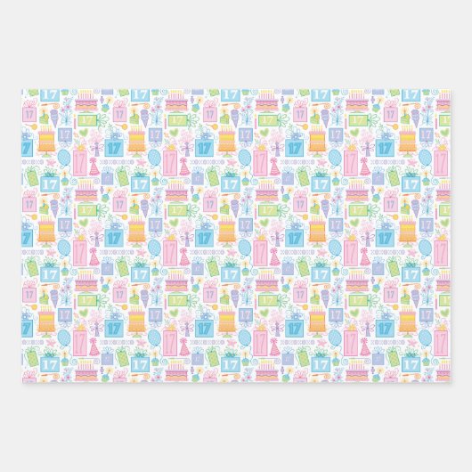17e verjaardag Cadeaus van de pastroze roze rok Inpakpapier Vel (Voorkant 3)