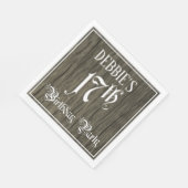 17e verjaardag — Fancy script, kijk op hout Servet (Hoek)