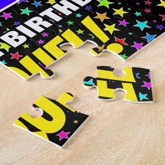 17e verjaardag — Fun, kleurrijk Star Field Pattern Legpuzzel (Zijkant)