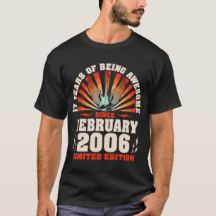 17e verjaardag gitarist Music 20 februari T-shirt