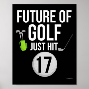17e Verjaardag Golf T Shirt 17 Jaar Oude Verjaarda Poster