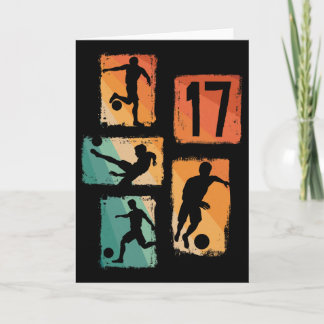 17e verjaardag Jongen Meisje Voetballer Voetbal 17 Kaart