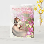 17e verjaardag Kaart voor dochter met eekhoorn (Gele Bloem)